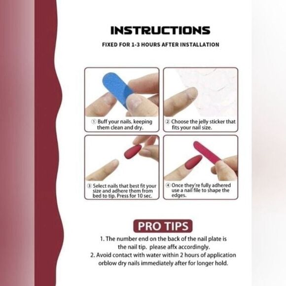 💕5/$18 Almond Heart & Gold Stripe Design Press on Nails - Picture 2 of 5